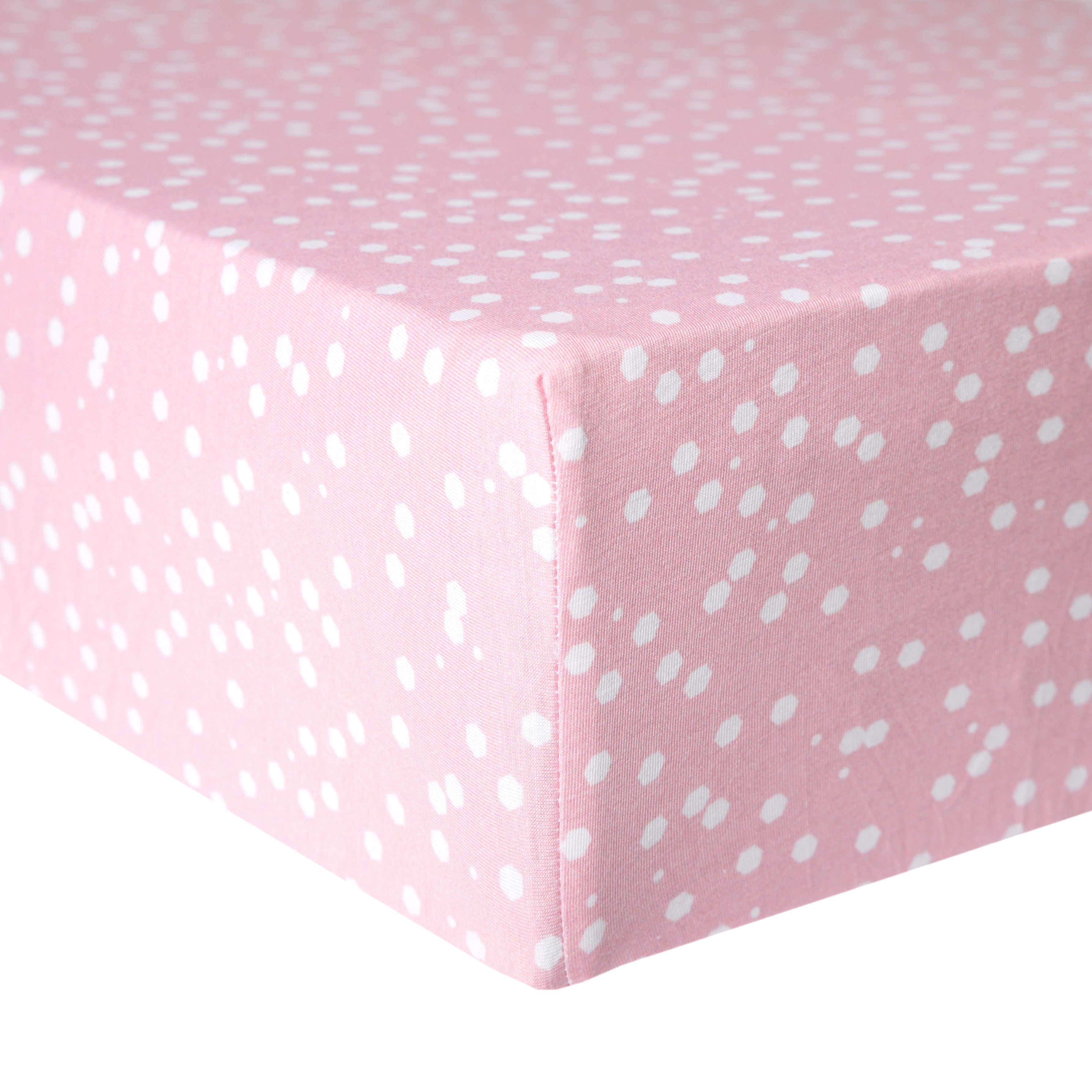 Pink polka store dot crib sheet